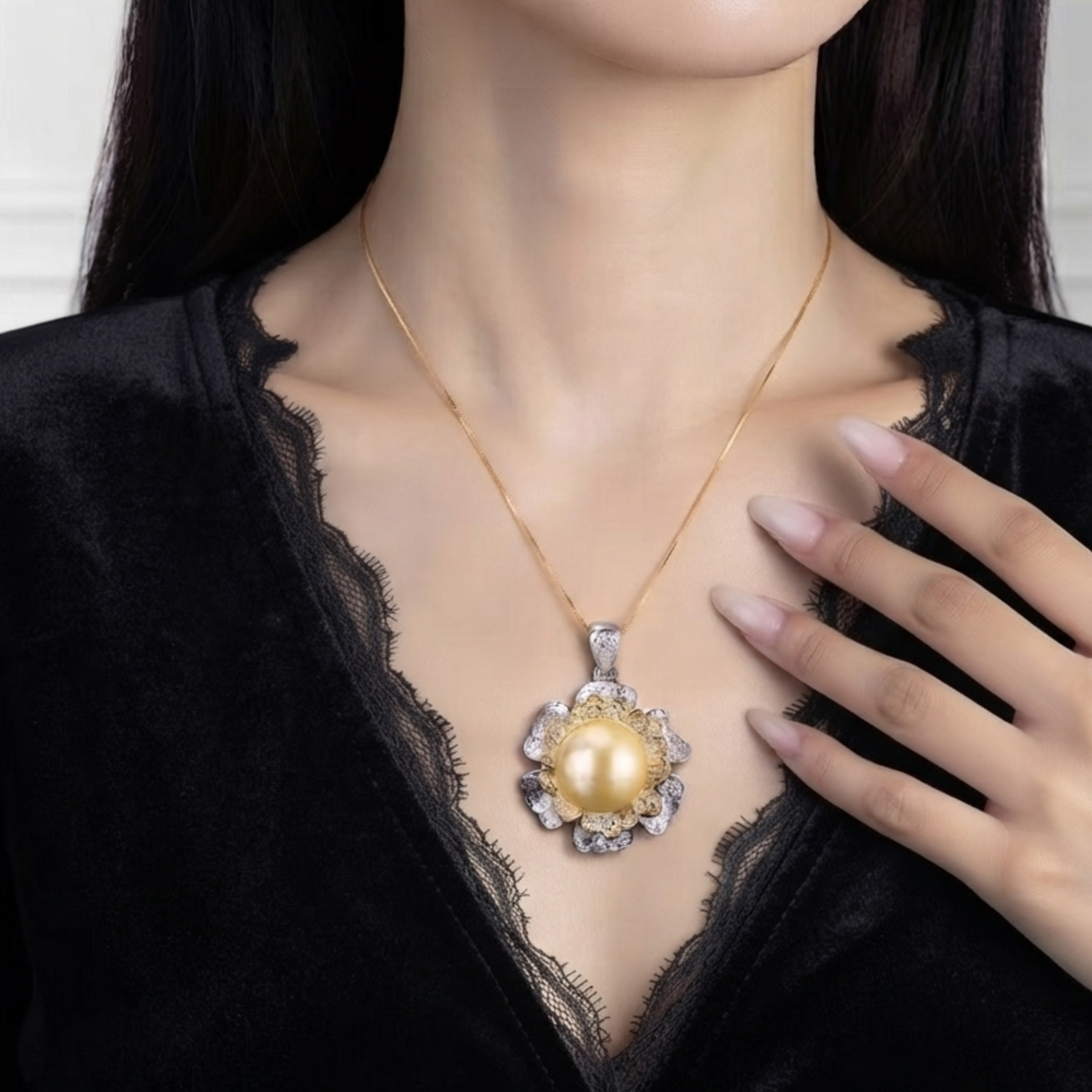 Lysandra Big Pearl Pendant Necklace