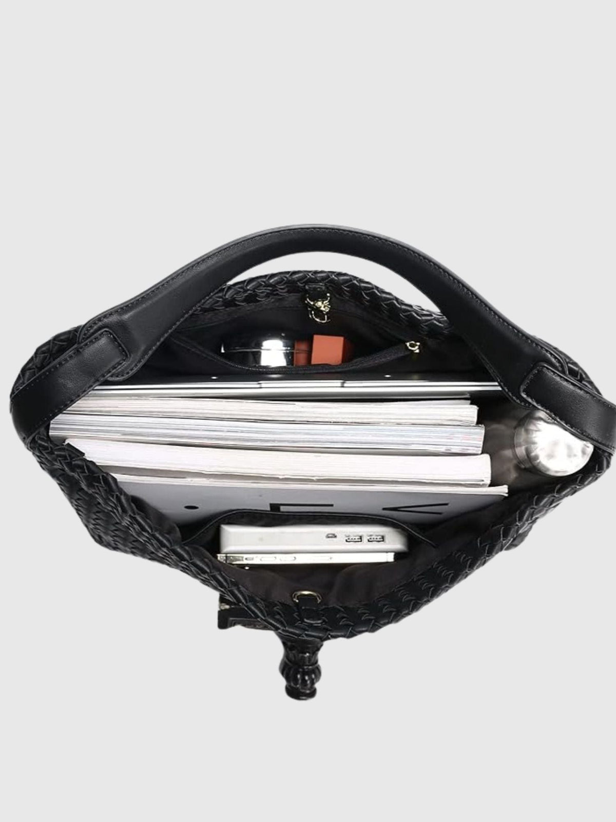 Sac fourre-tout en cuir végan tressé Celine