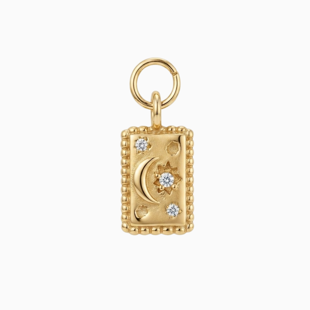 Charms - Gold Crescent Moon and Star Pendant