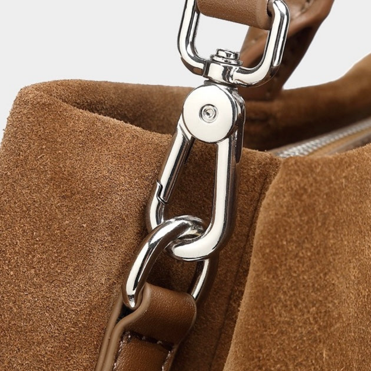Borsa tote strutturata in pelle scamosciata Elyra