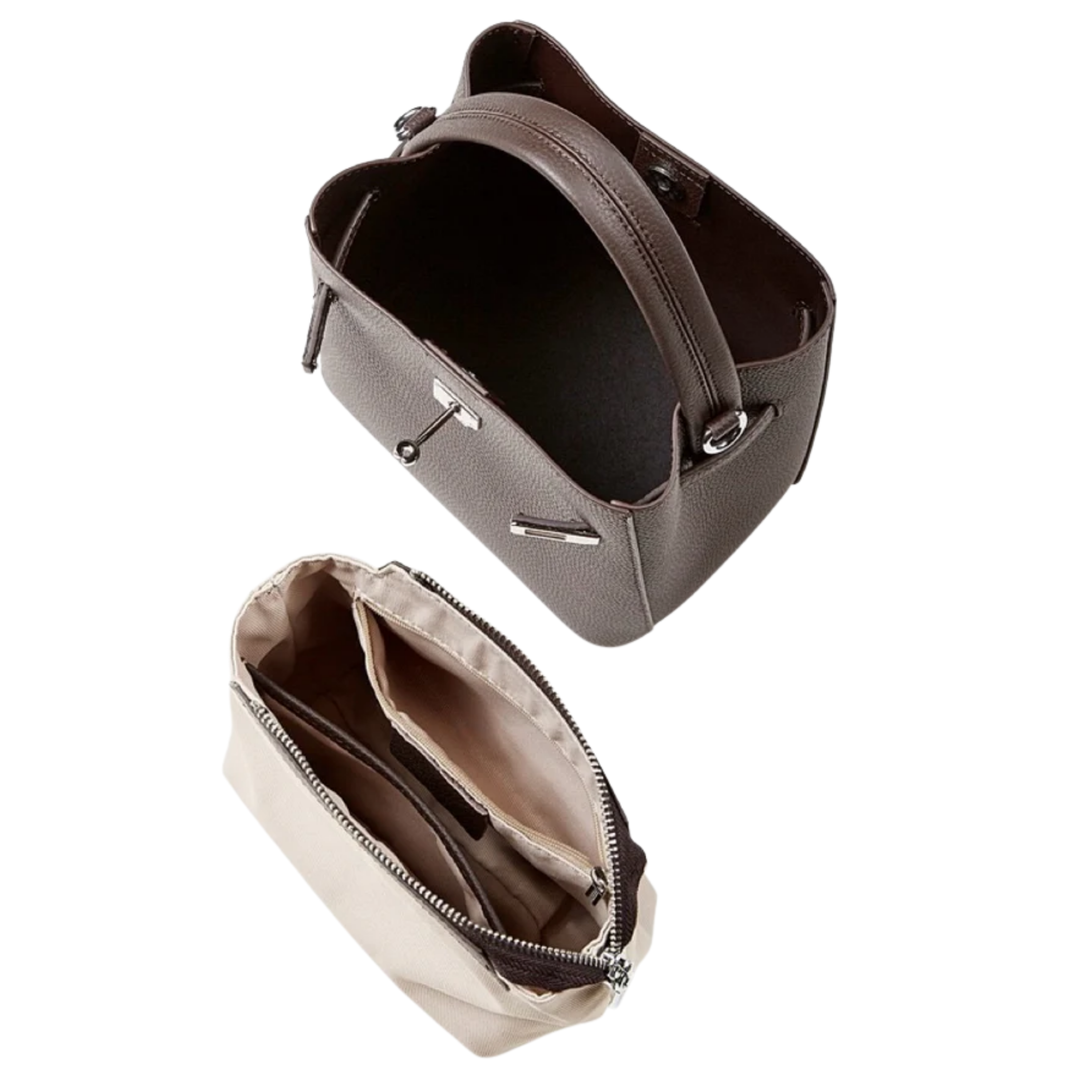 Louisse Genuine Leather Basket Bucket Bag