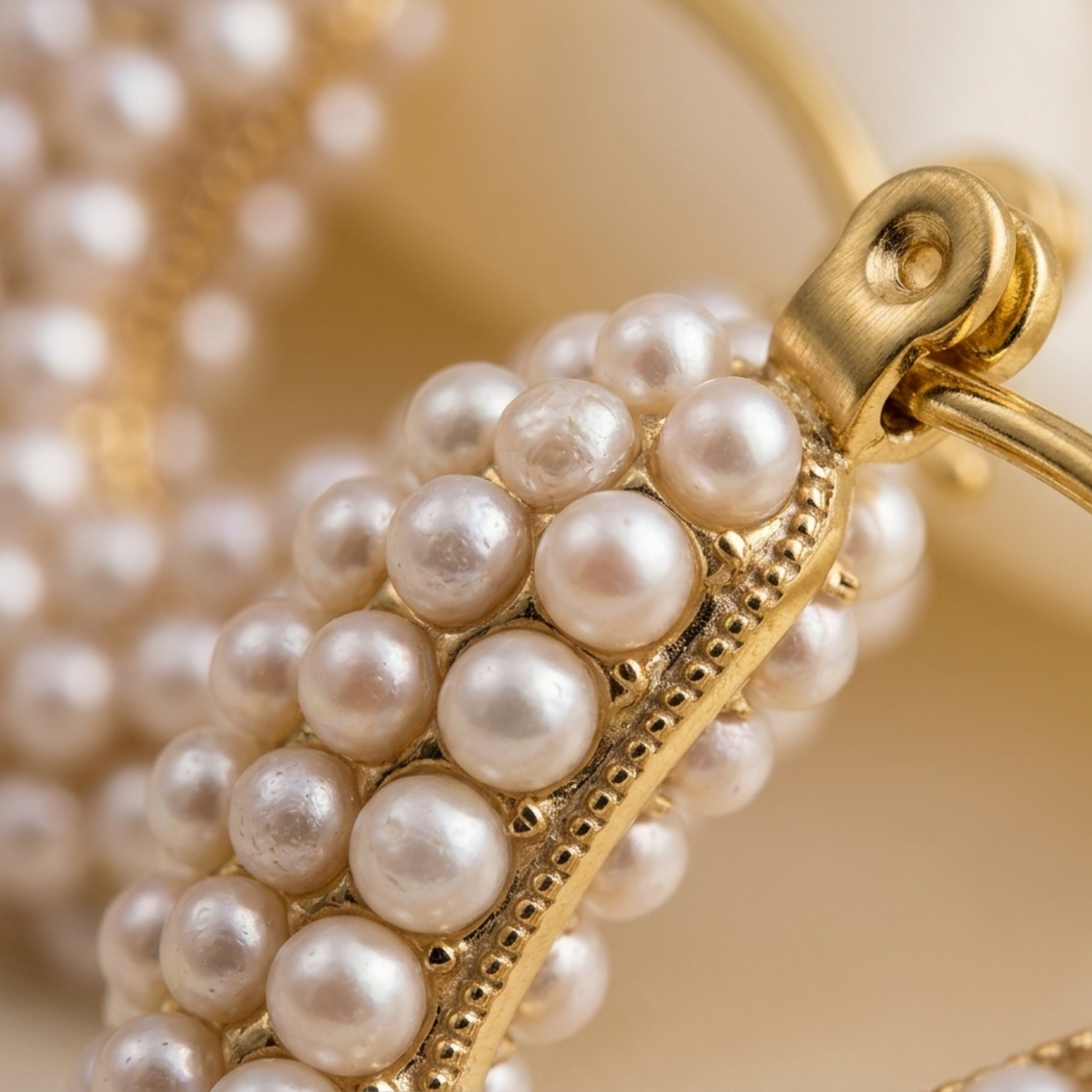 Gaia Heart Pearl Hoop Earrings