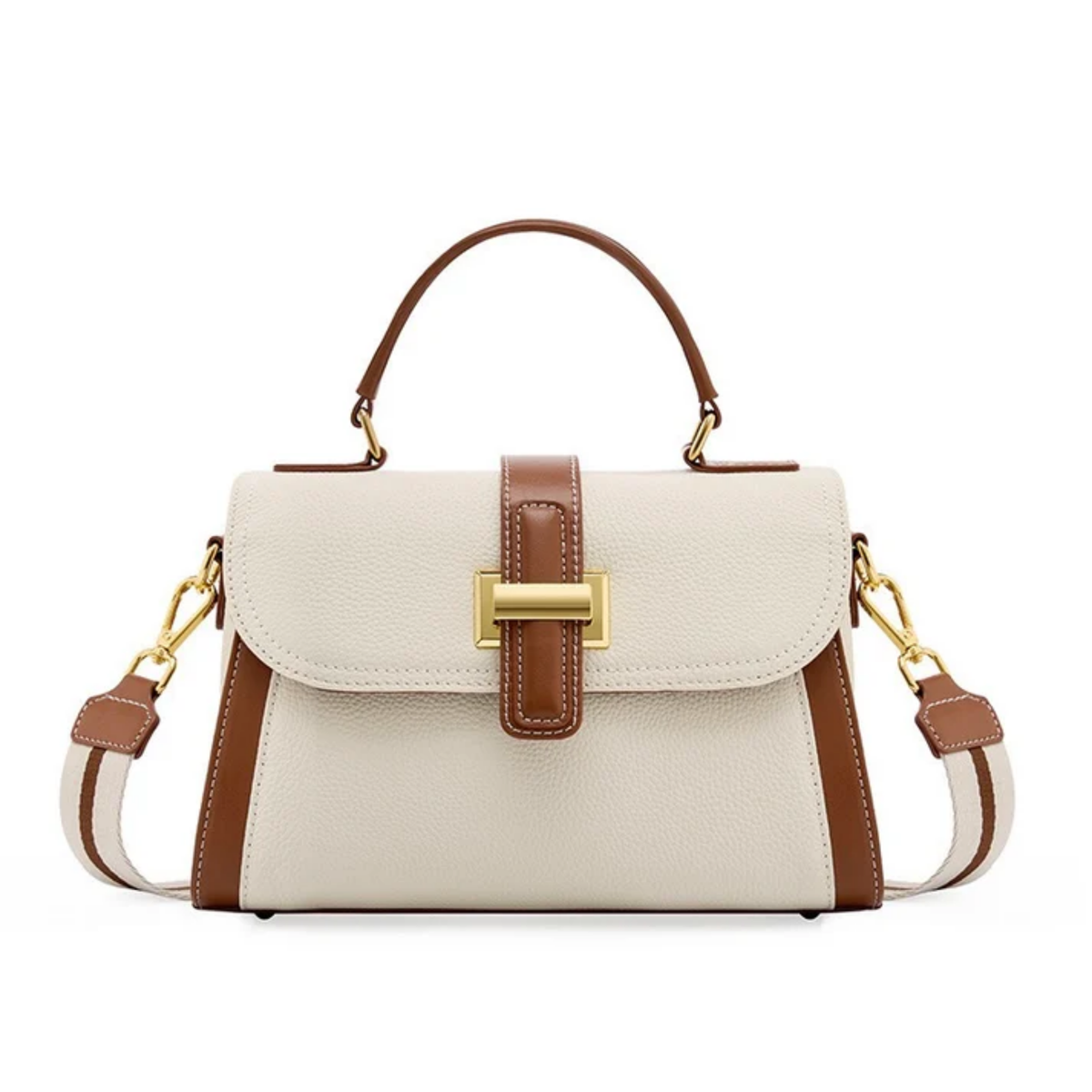 Alondra Leather Structured Top Handle Crossbody Bag
