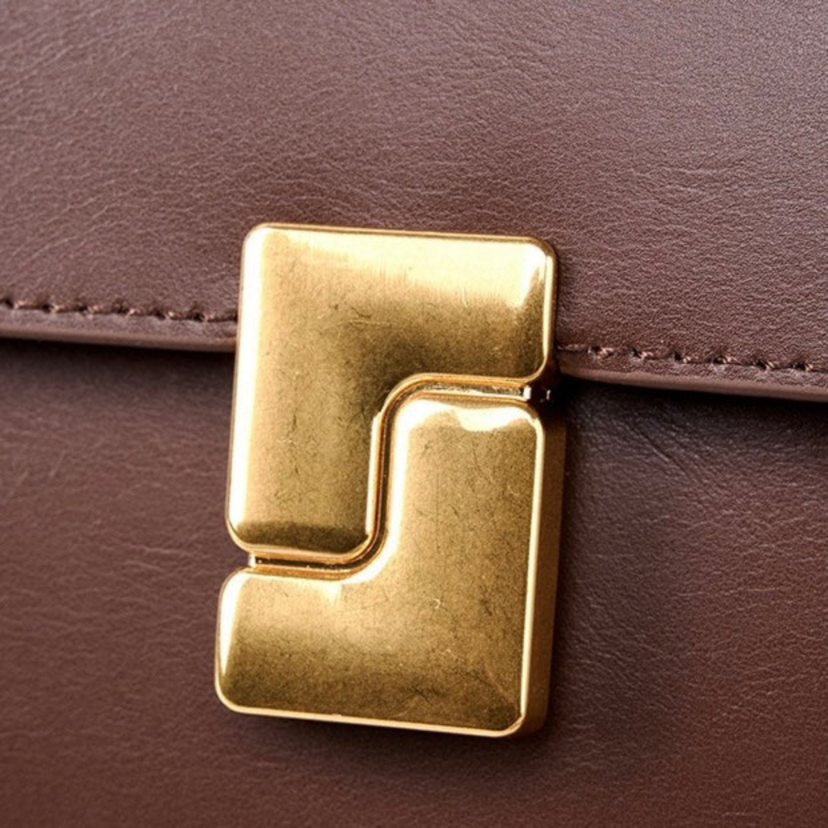 Violethé Genuine Leather Shoulder Box Bag