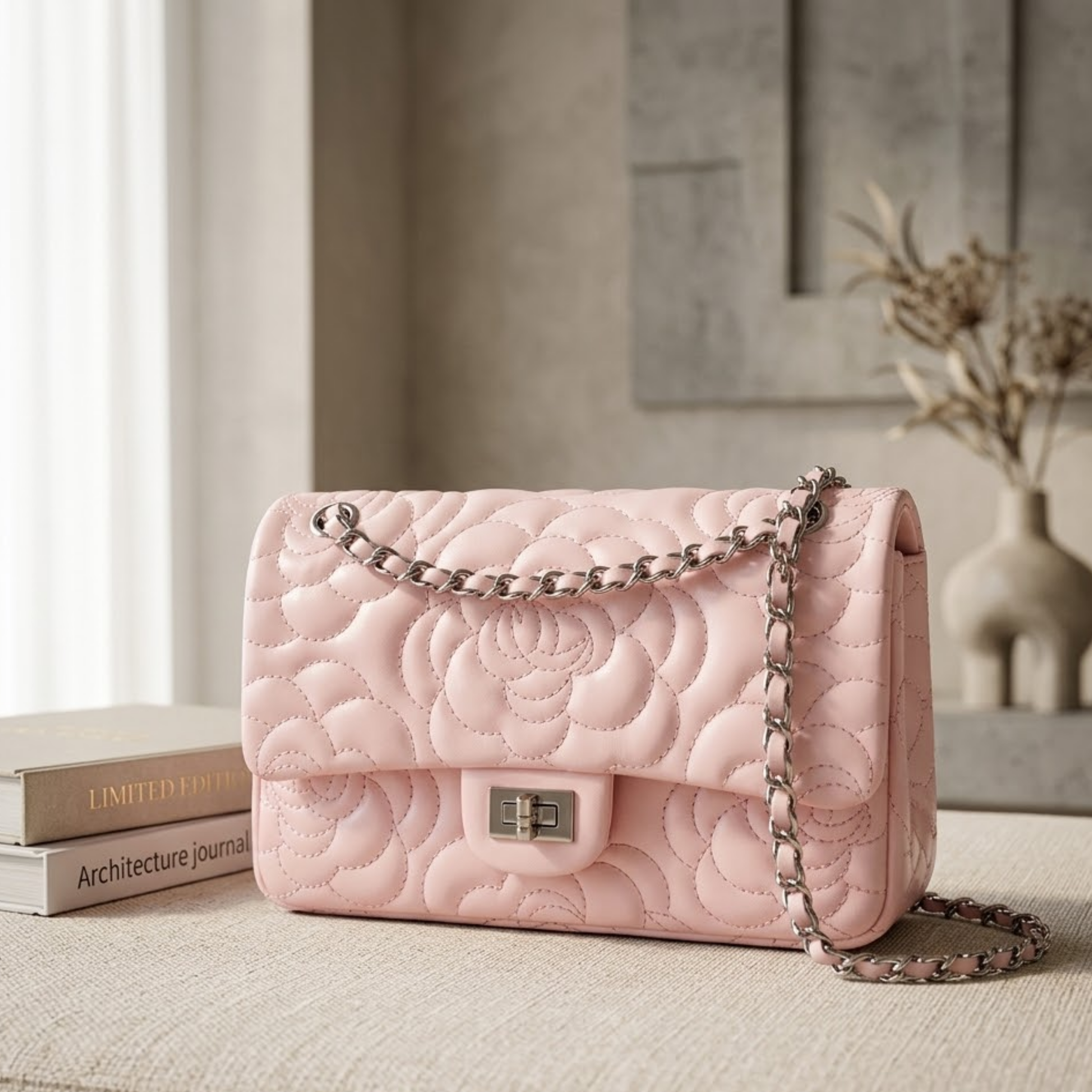 Ravienne Genuine Sheepskin Chain Crossbody Bag