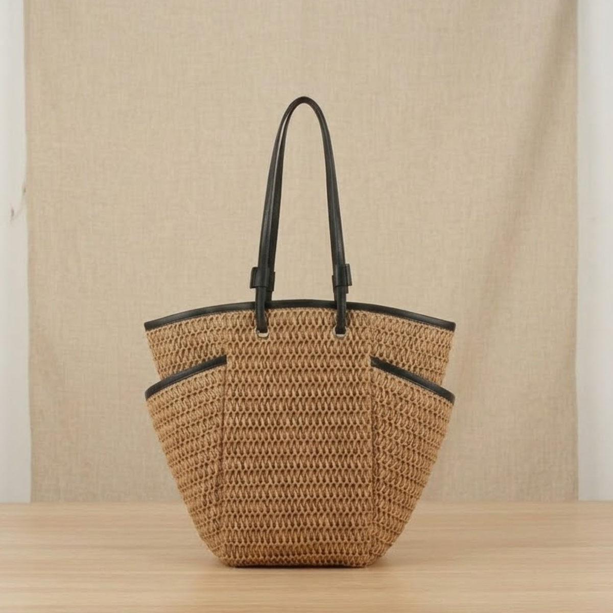 Sac à épaule en paille Phoenix Eye pour la plage – Sac durable