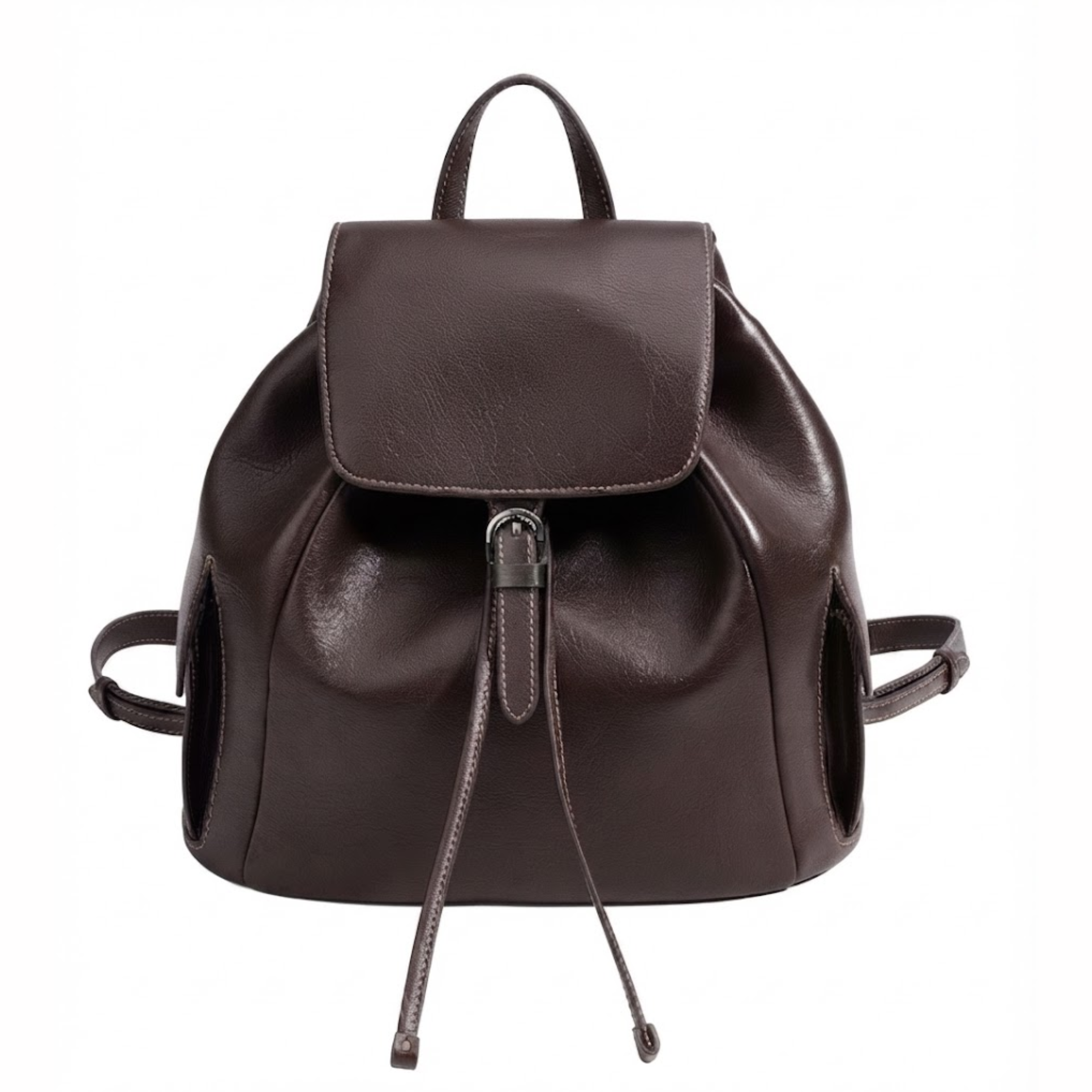 Justinia Leather Drawstring Backpack