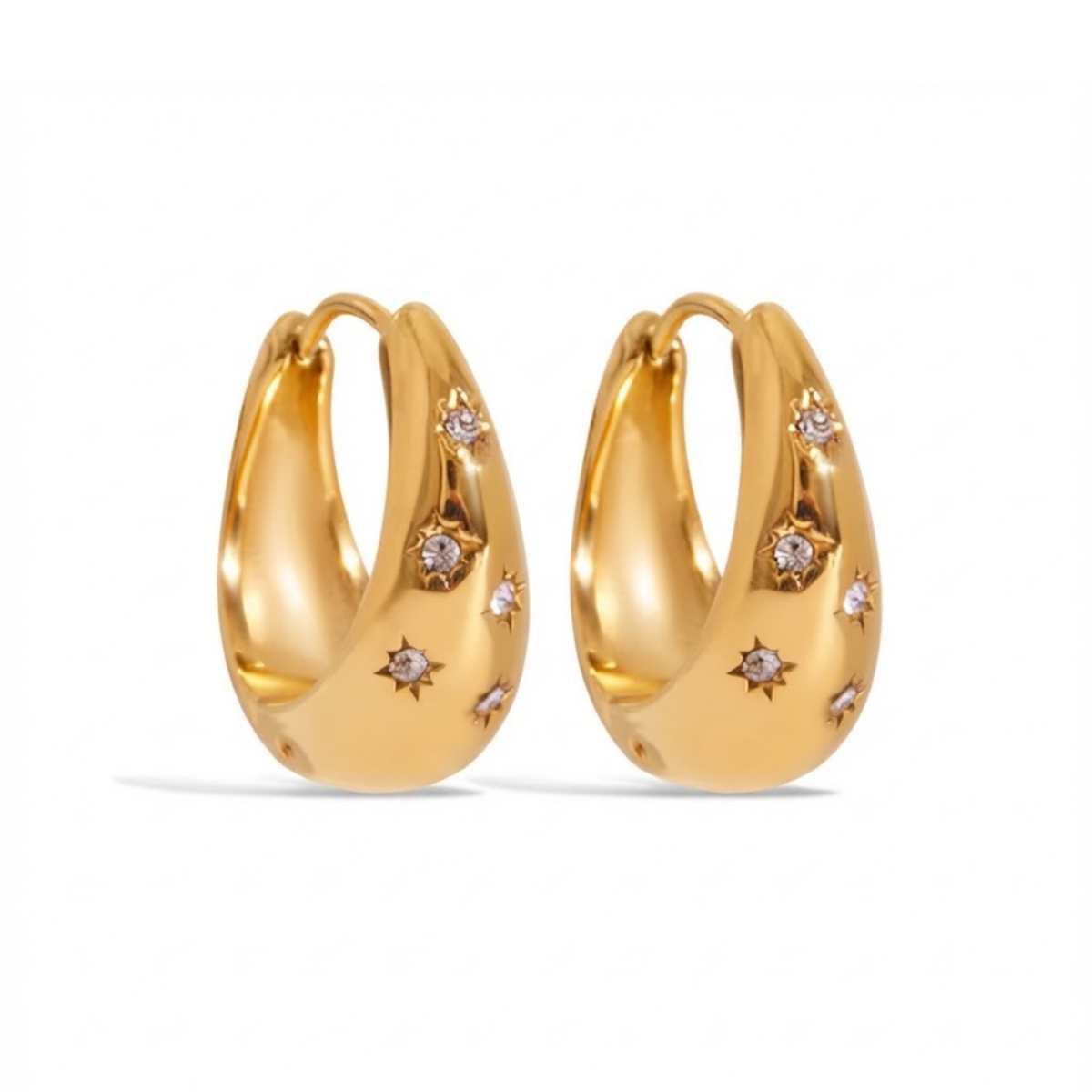Orecchini a cerchio con strass Stellisse