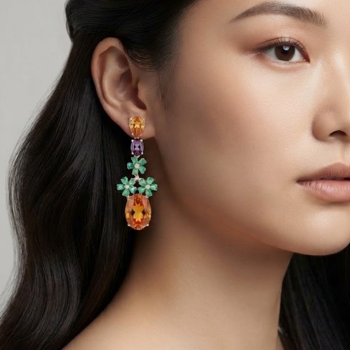 Kyrene Bohemian Champagne Drop Earrings