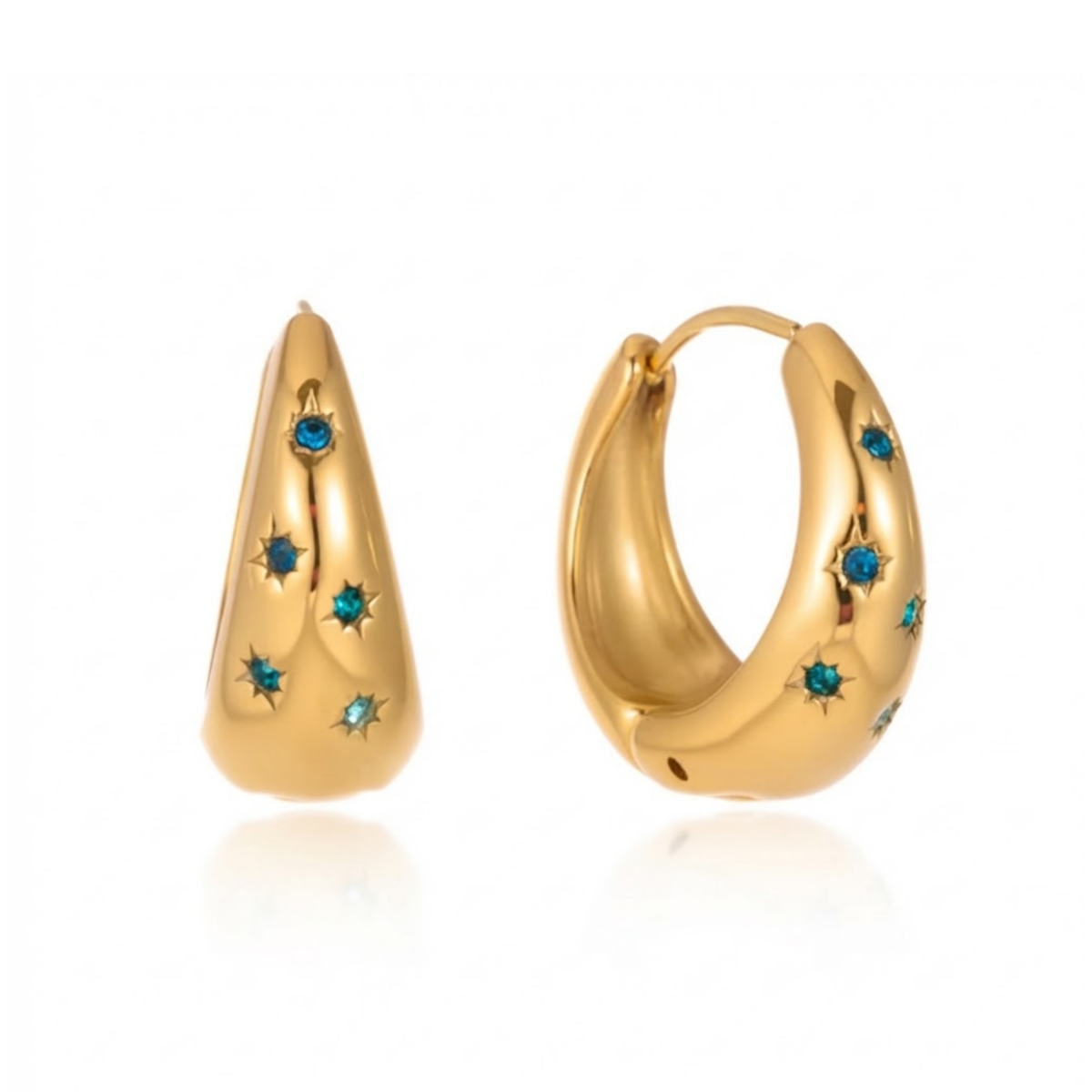 Orecchini a cerchio con strass Stellisse