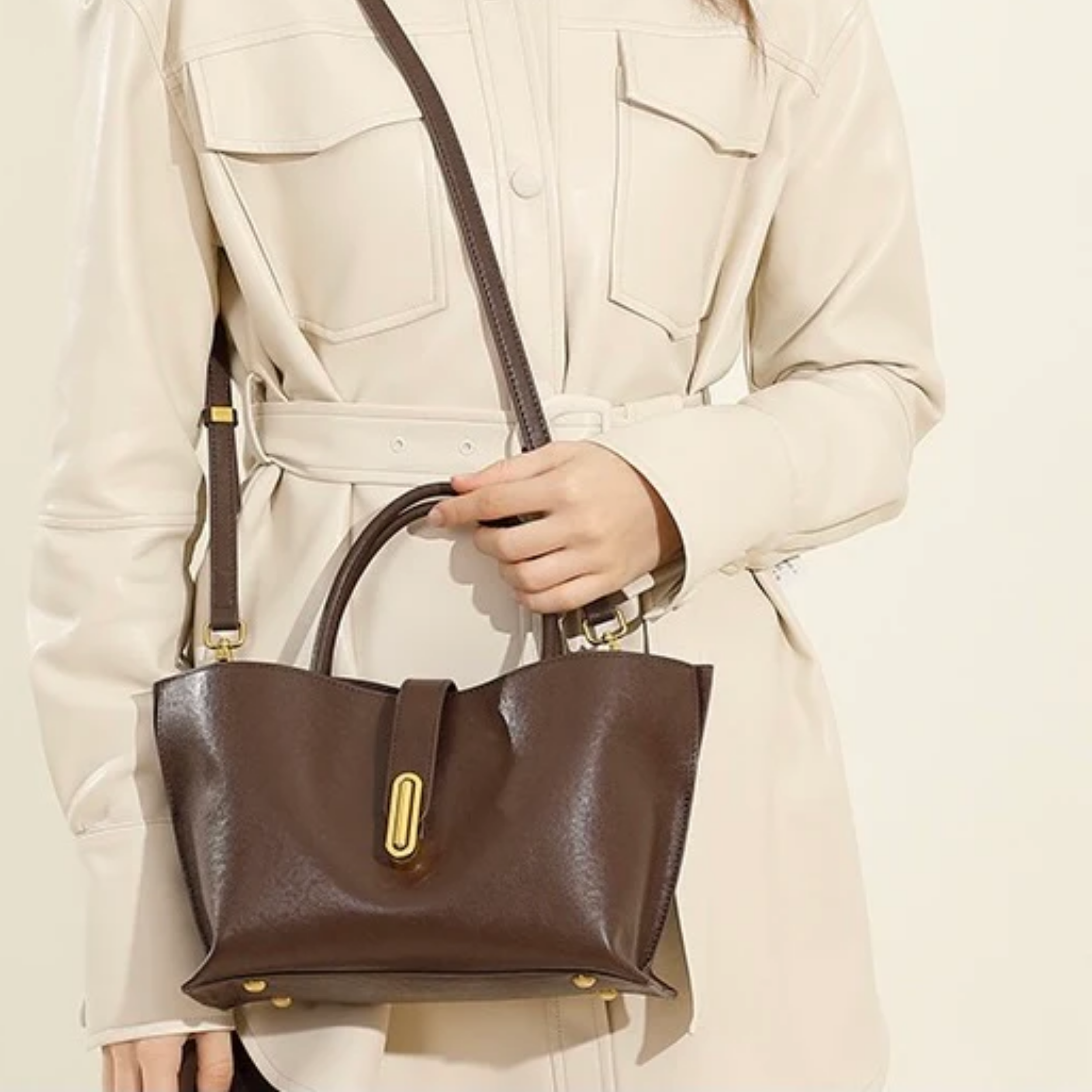 Fraulein Genuine Cowhide Crossbody Tote Bag