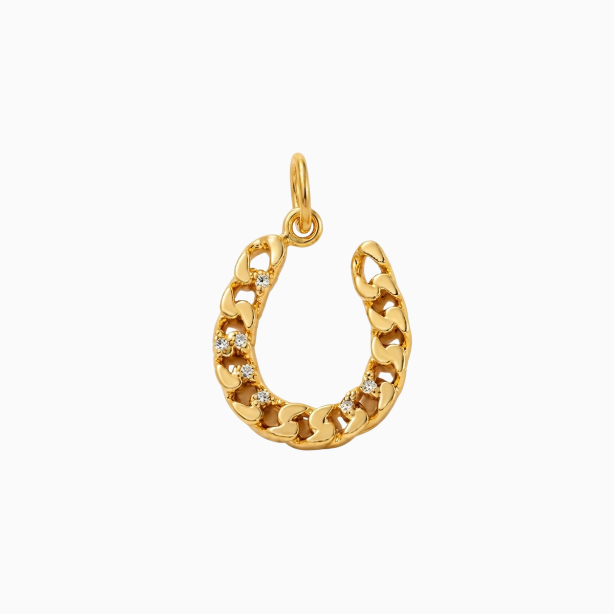 Charms - Gold Wealth Horseshoe Pendant