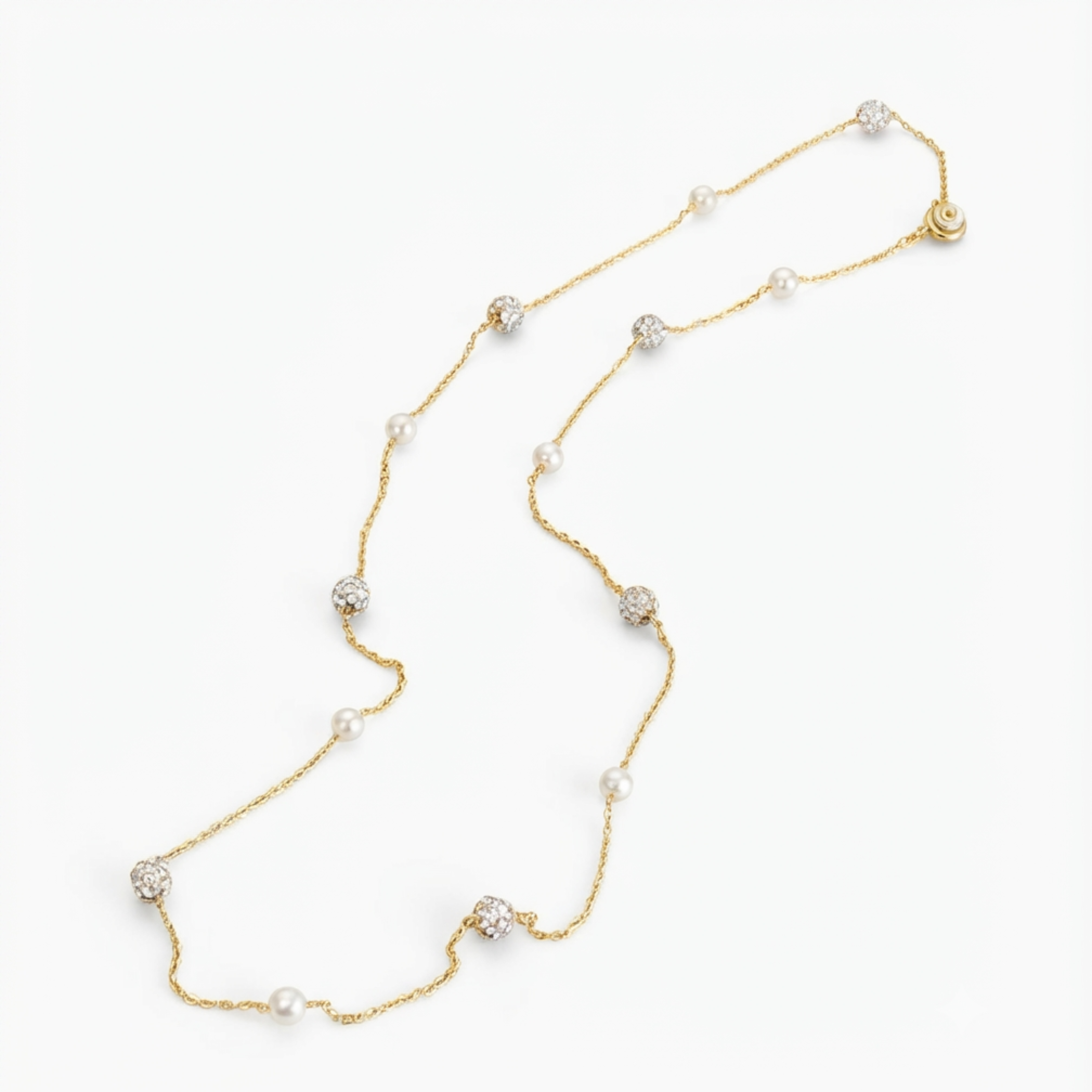 Caelina Zircon Pearl Round Choker Necklace