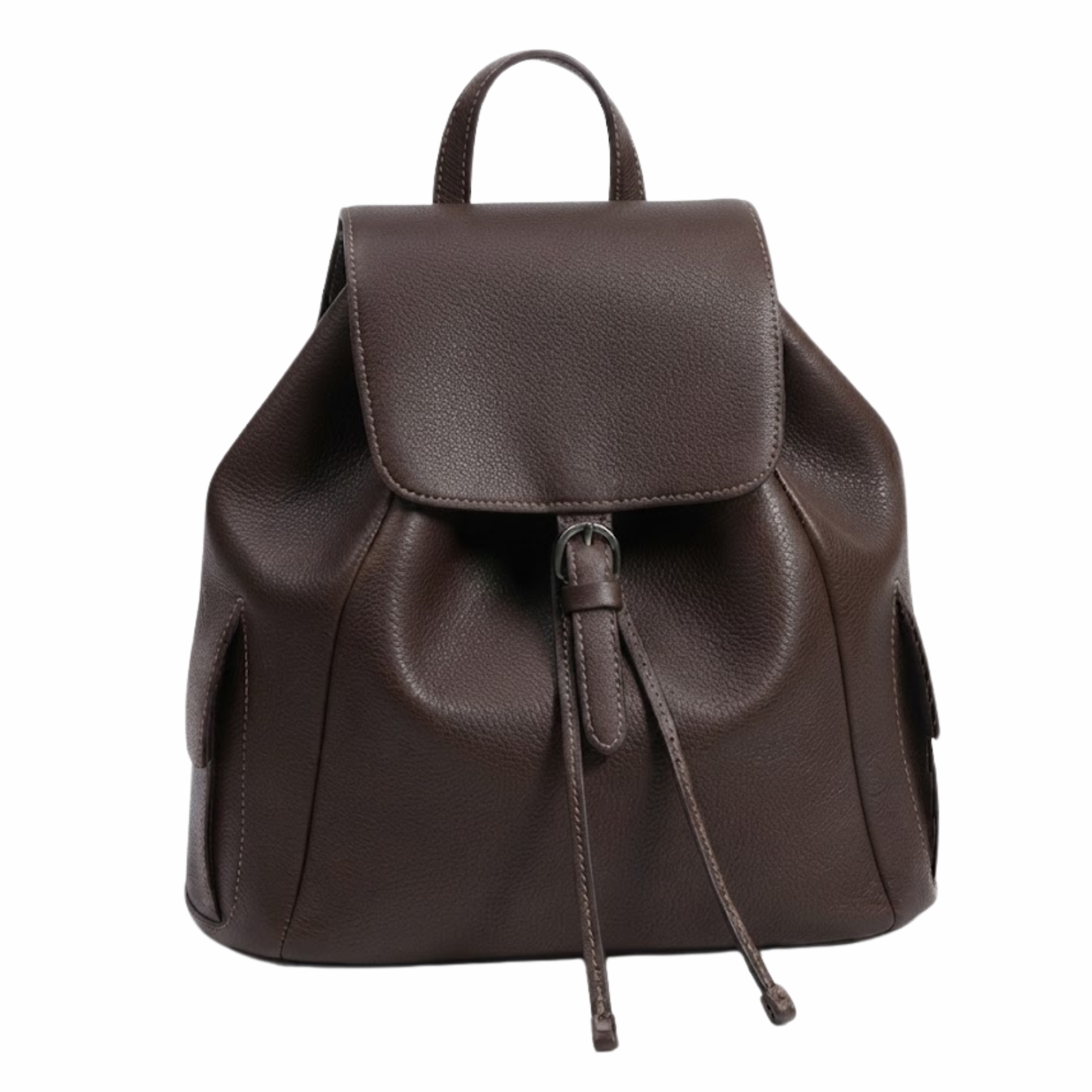 Justinia Leather Drawstring Backpack