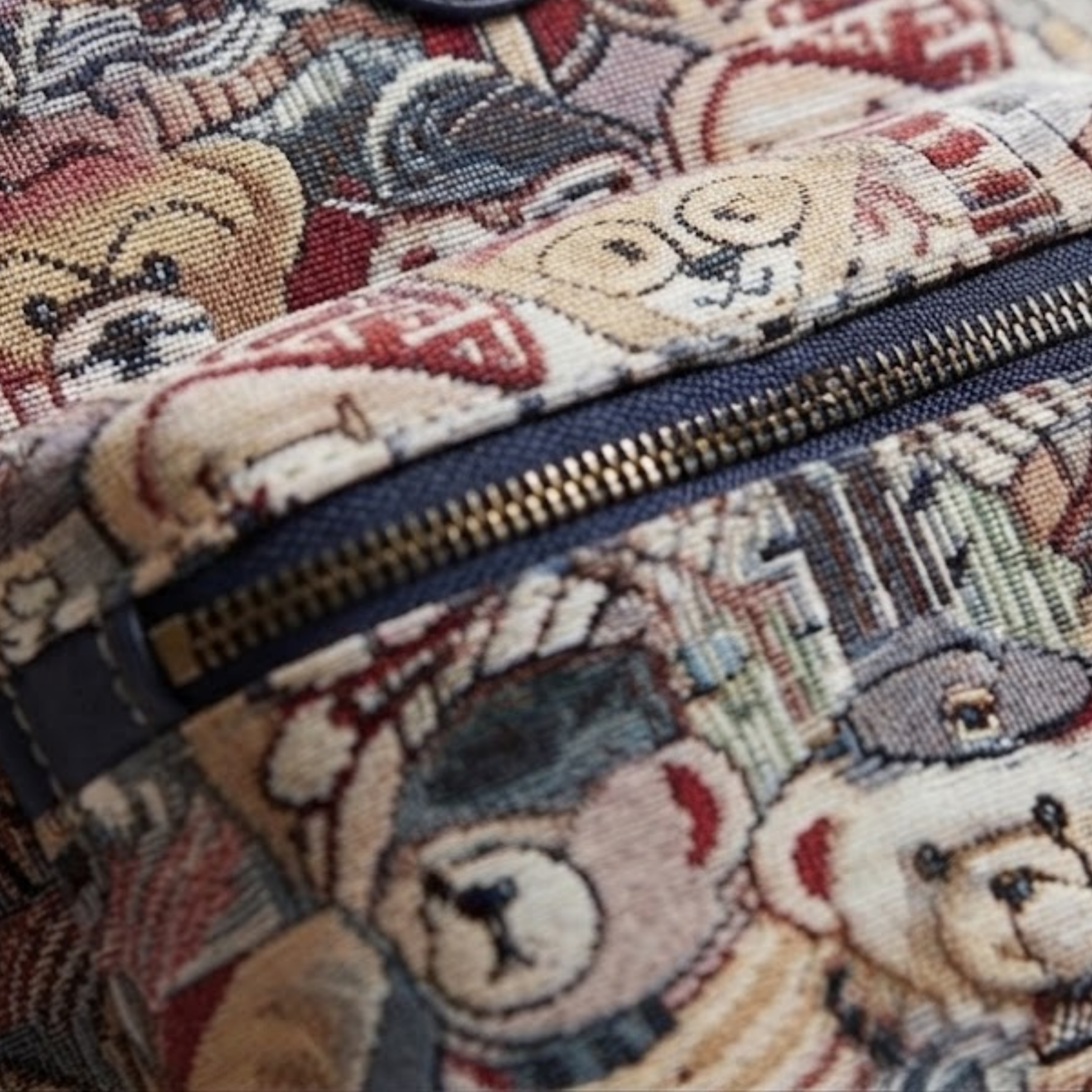 Sophie Azure Bear Casual Canvas Backpack