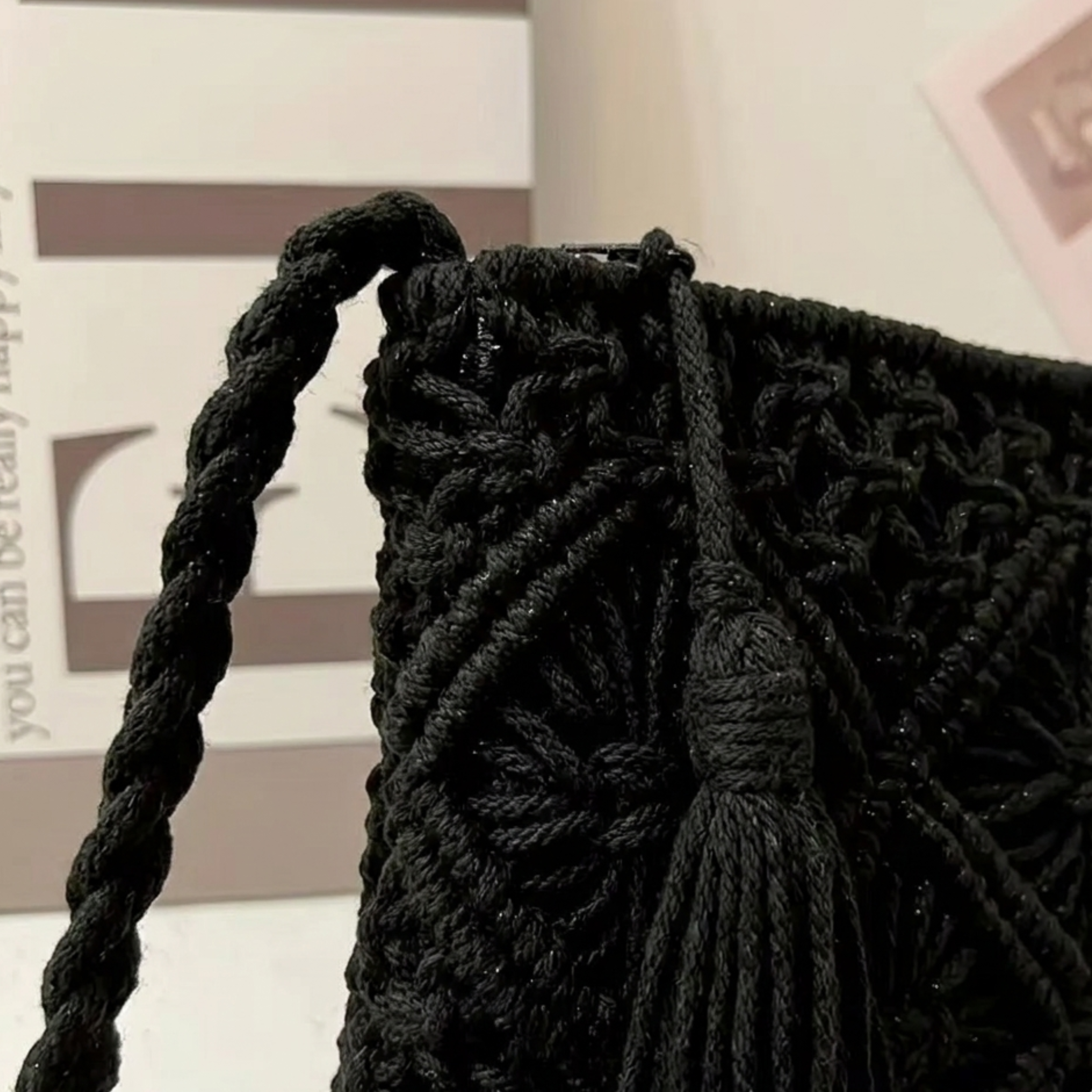 Stylish Tassel Woven Crossbody Bag - Sustainable Bag