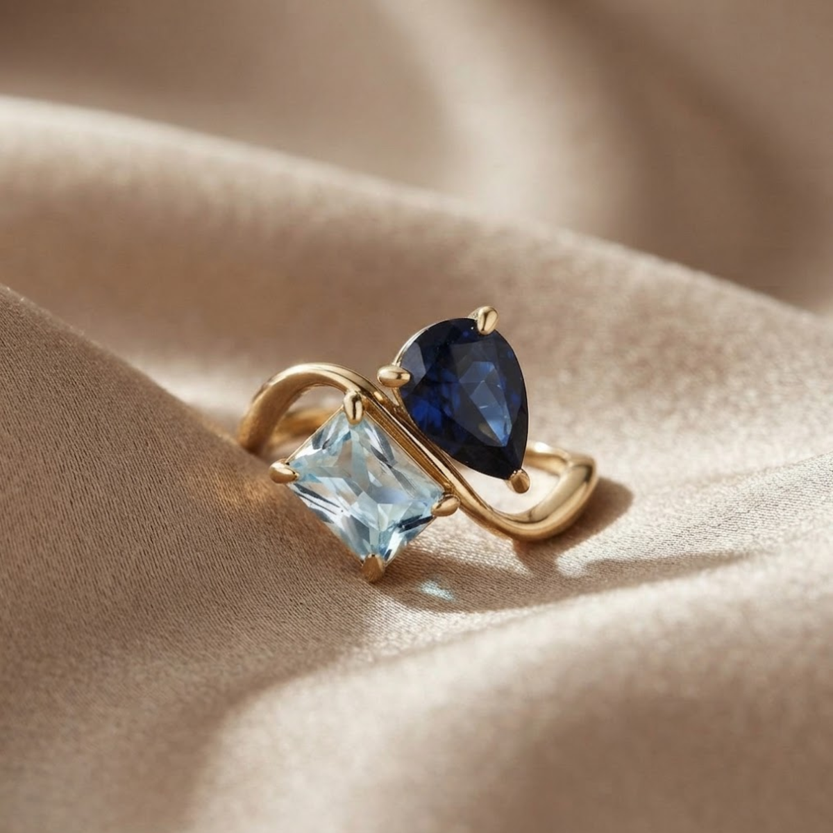 Alethiea Selene Birthstone Gold Ring
