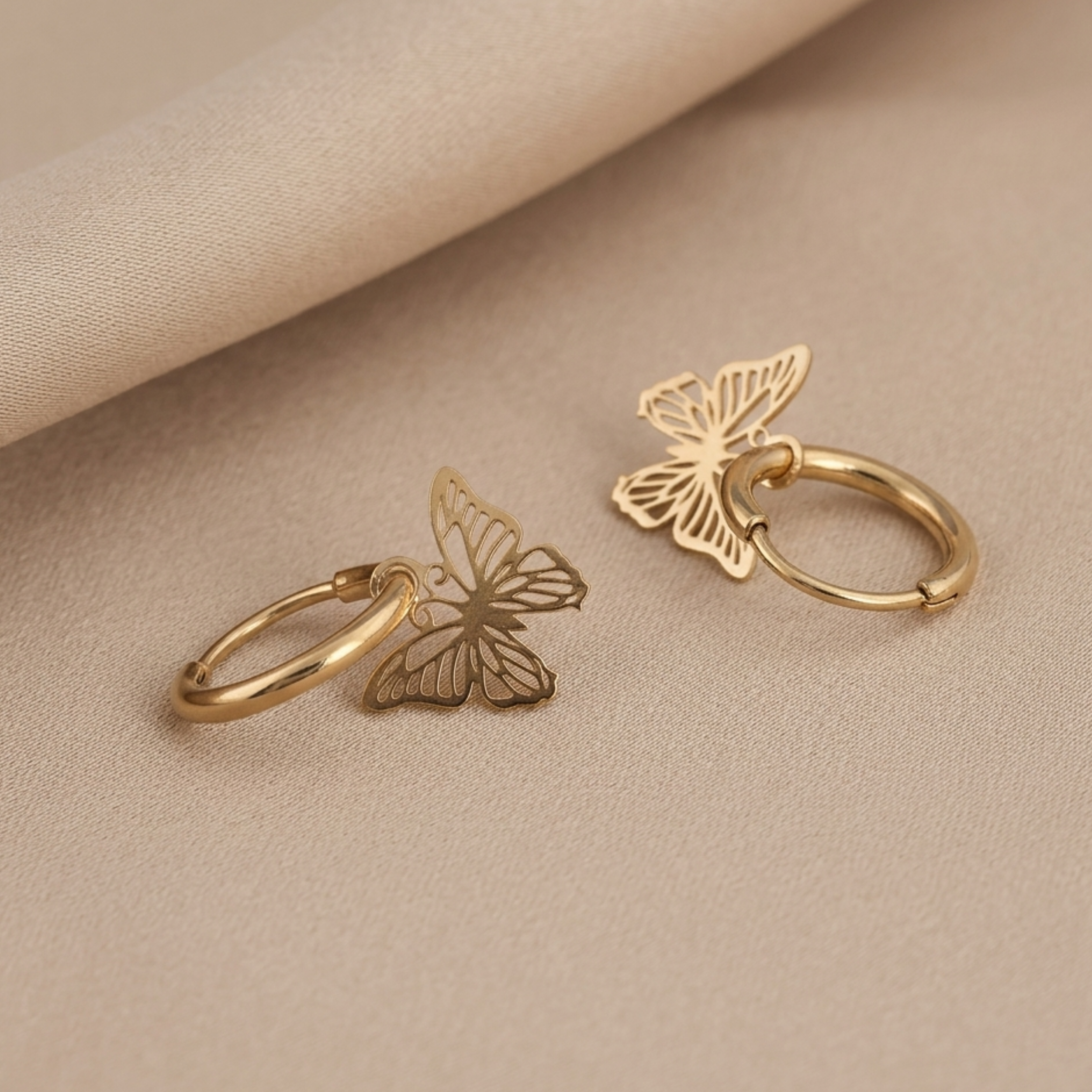 Elysia Butterfly Hoop Earrings