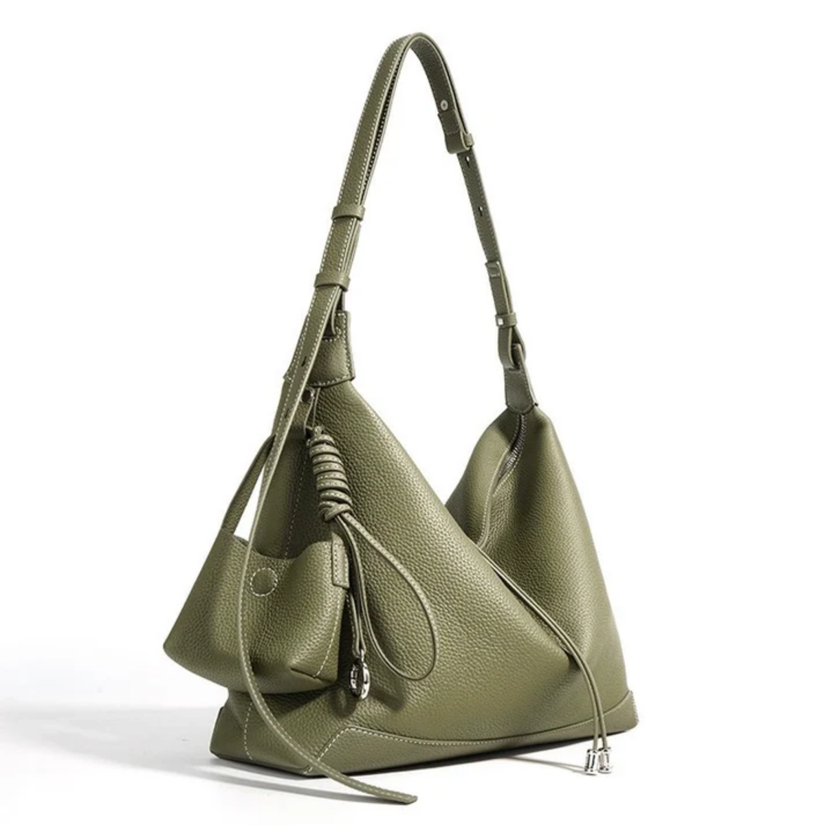Sac fourre-tout minimaliste dumpling en cuir véritable Angela