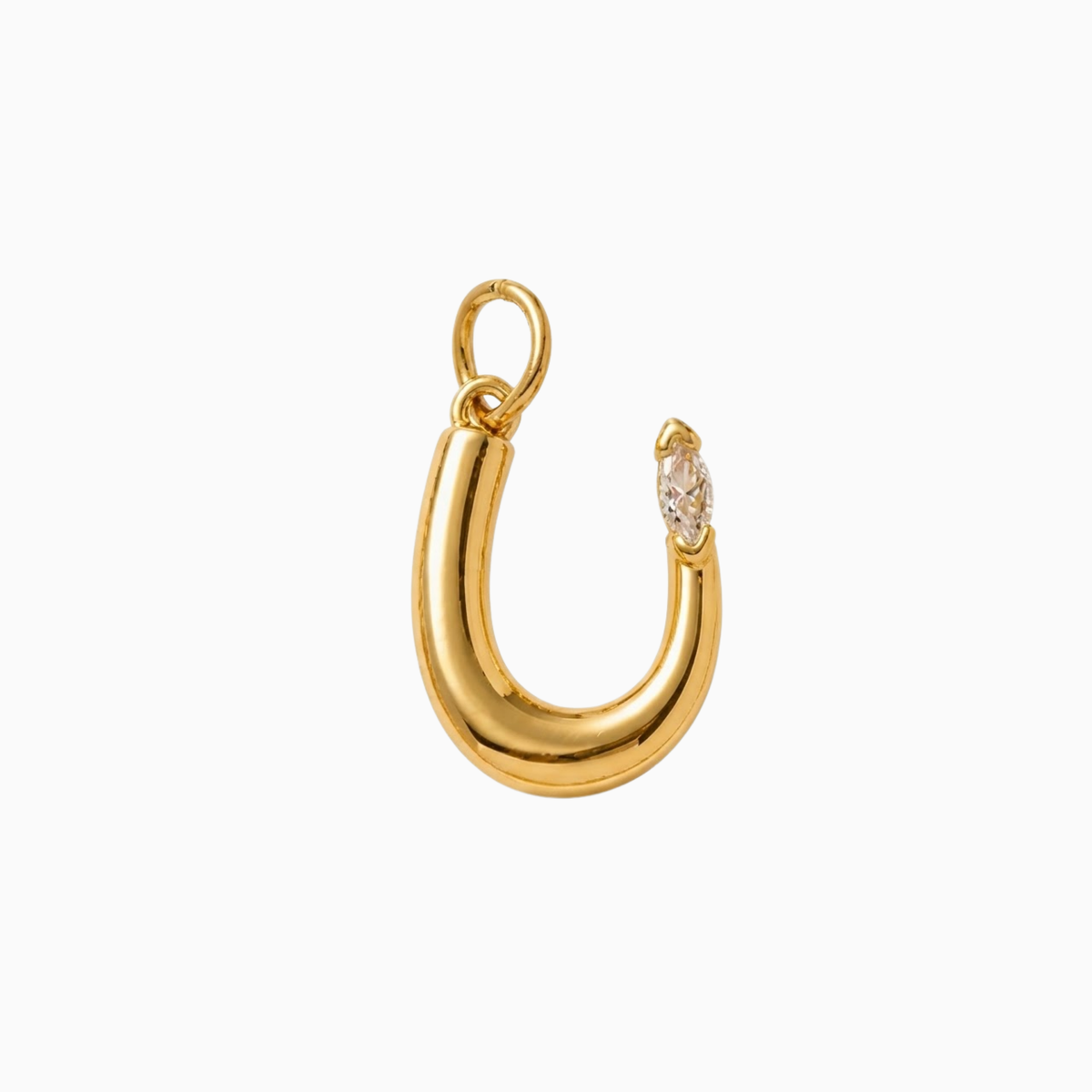 Breloques - Pendentif fer à cheval porte-bonheur doré
