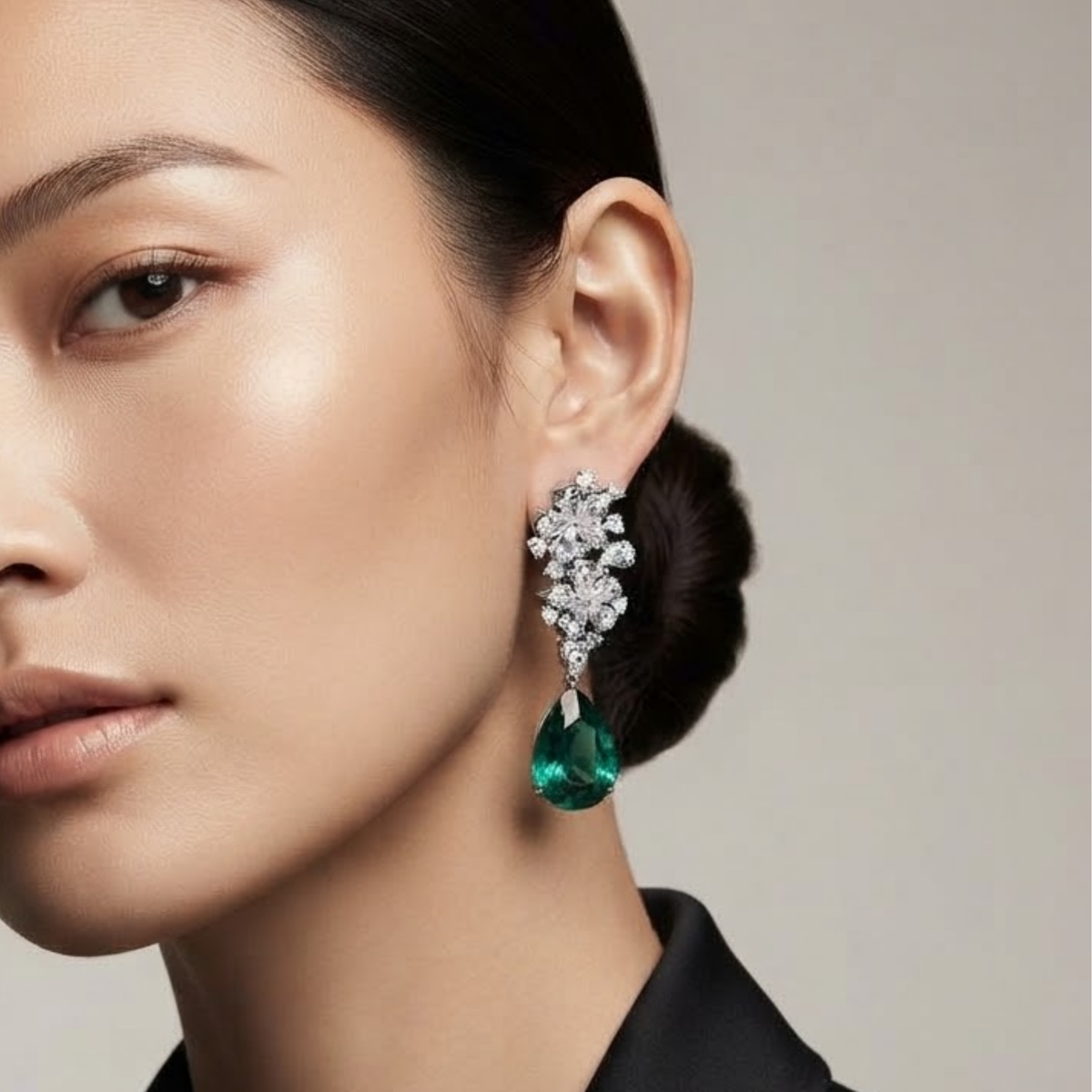 Boucles d’oreilles pendantes Ermiea Emerald
