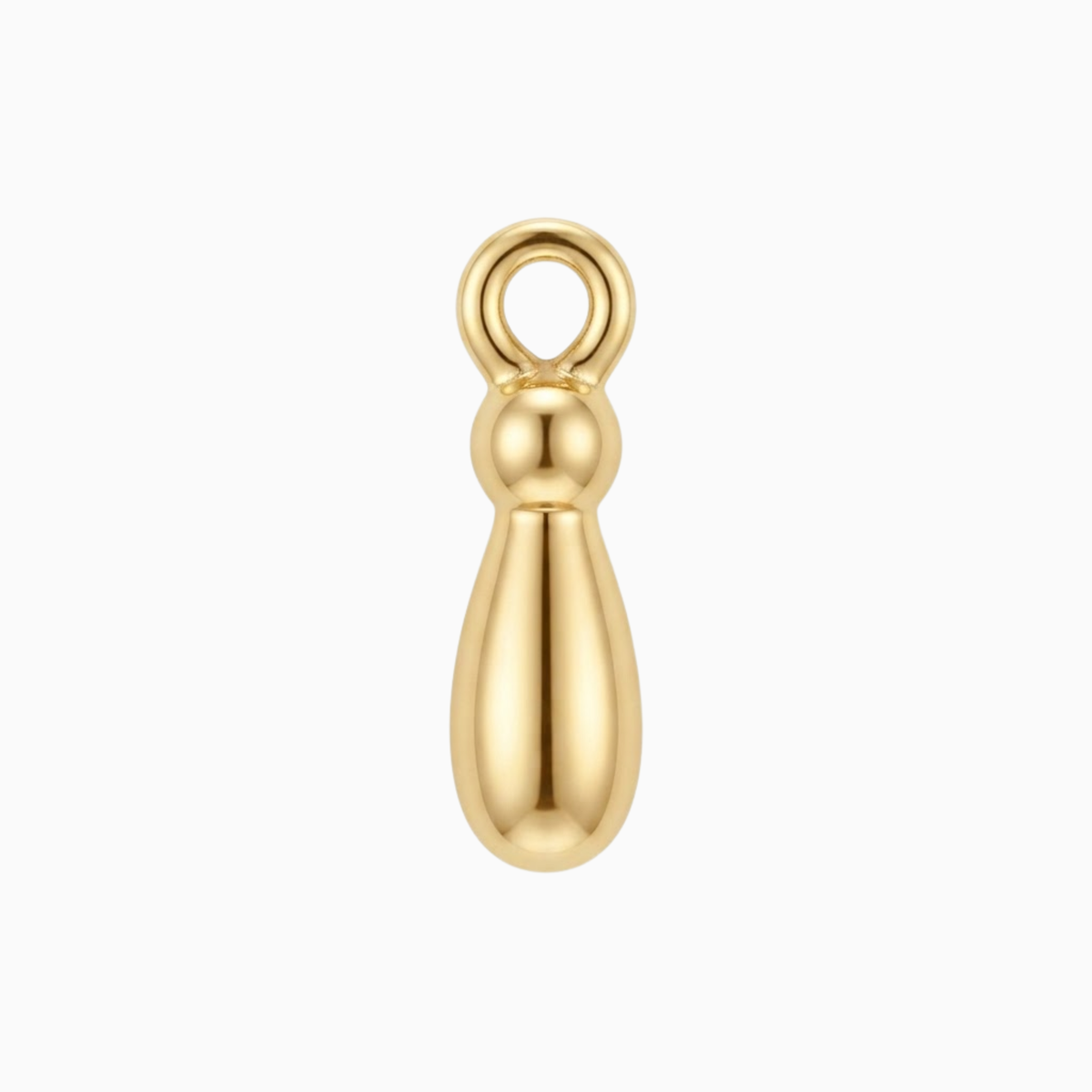 Breloques - Pendentif lettre I bulle dorée