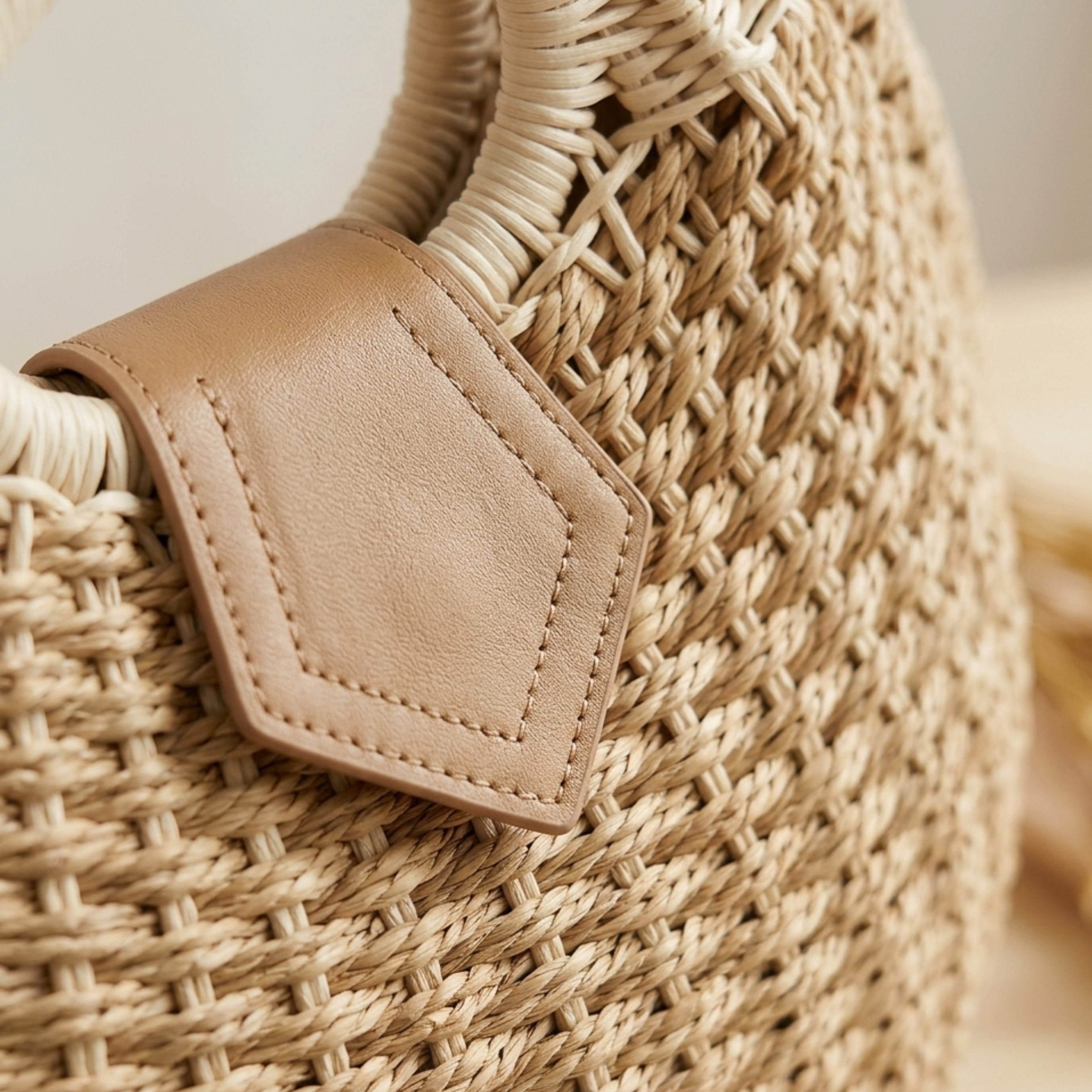 Handwoven Rattan Shell Round Handbag - Sustainable Bag