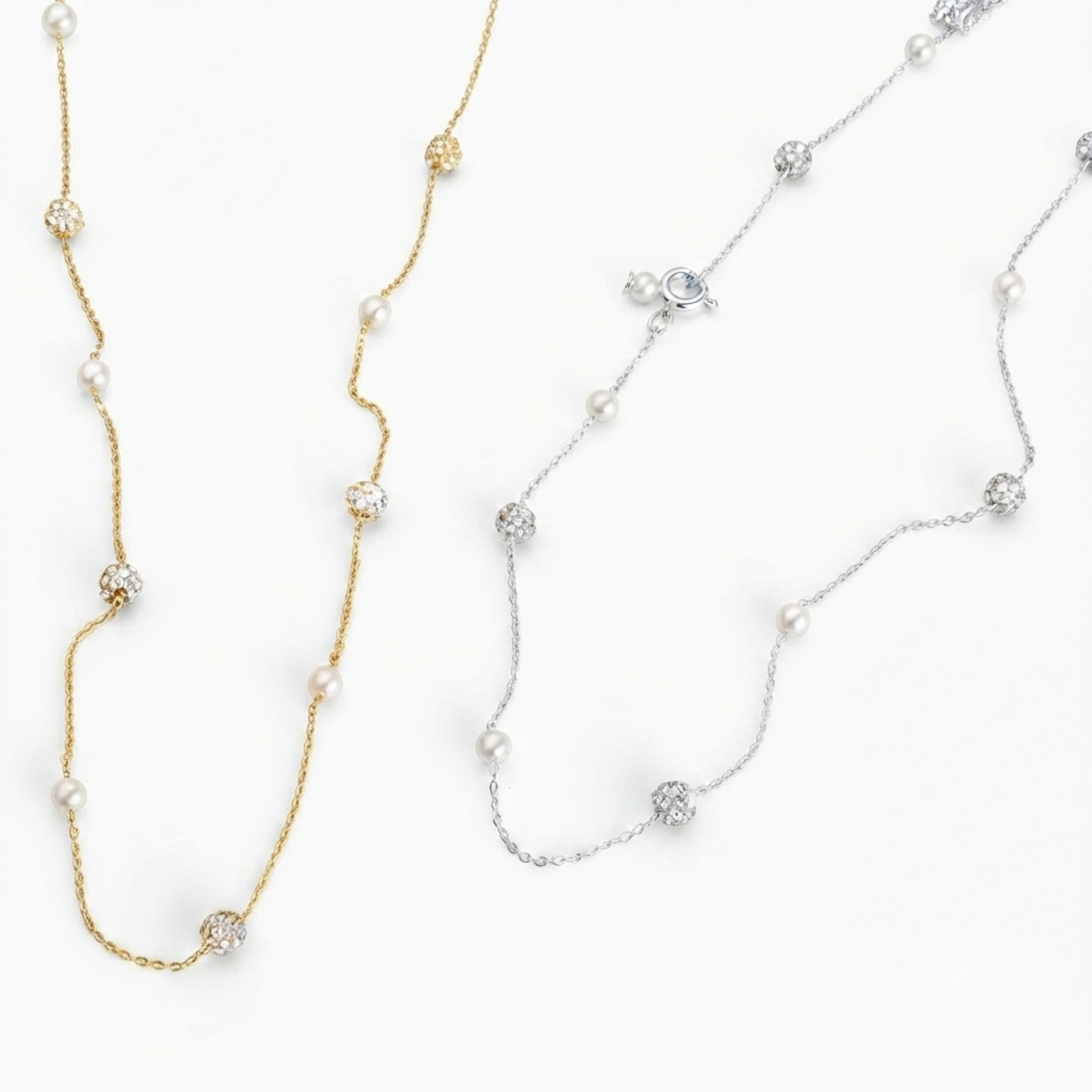 Caelina Zircon Pearl Round Choker Necklace