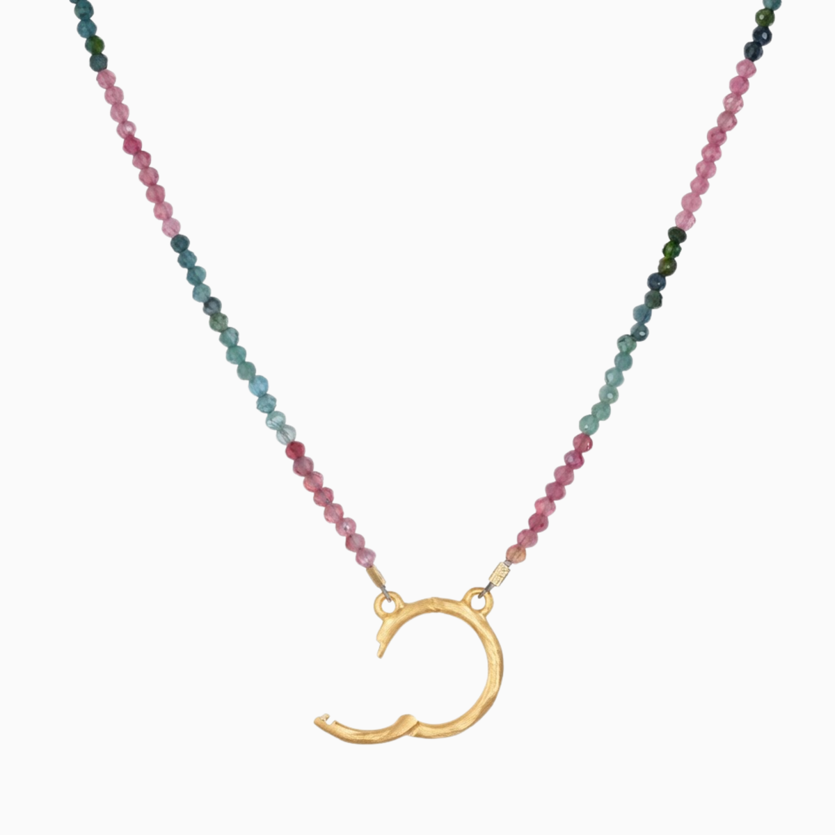 Chains - Multicolor Beaded Gold Clasp Necklace