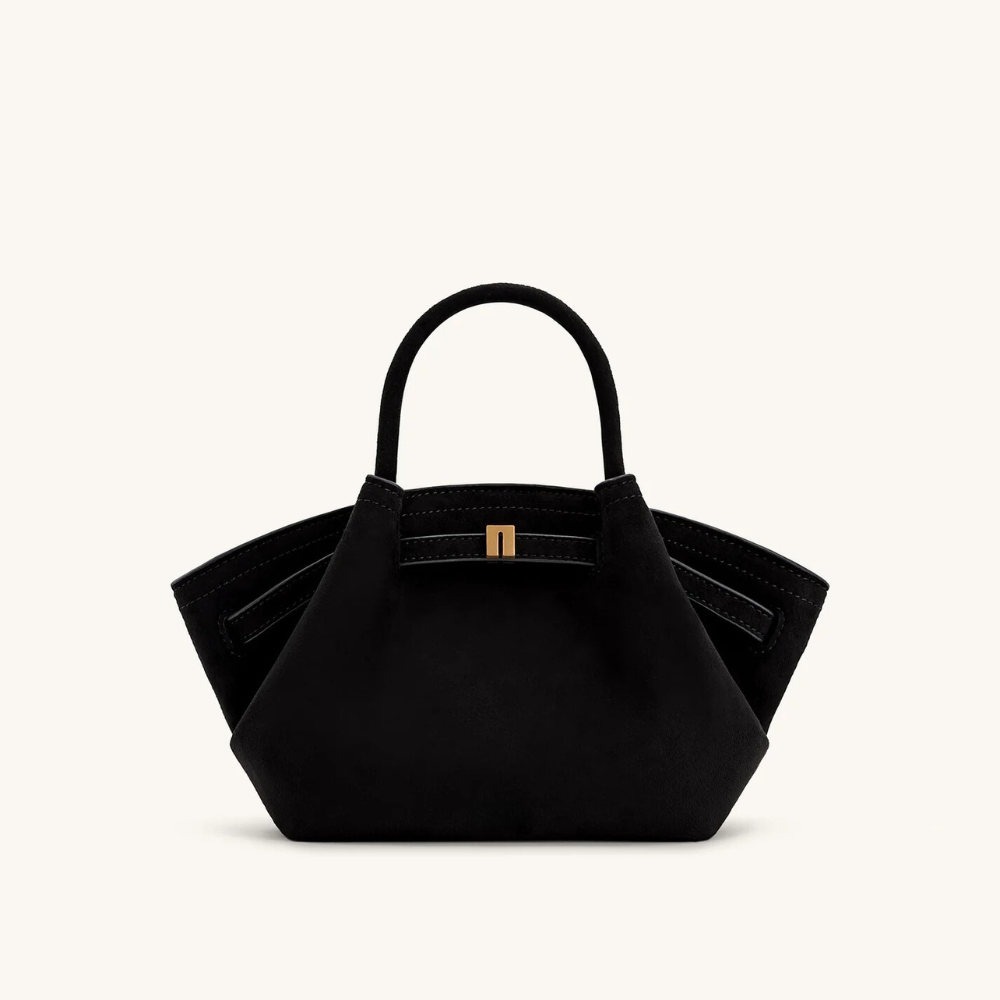 Borsa Tote Mini in Finto Camoscio Henna