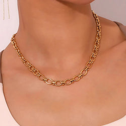 Bold Bridget Oval Link Chain Necklace – Modern Statement Jewelry for Any Occasion