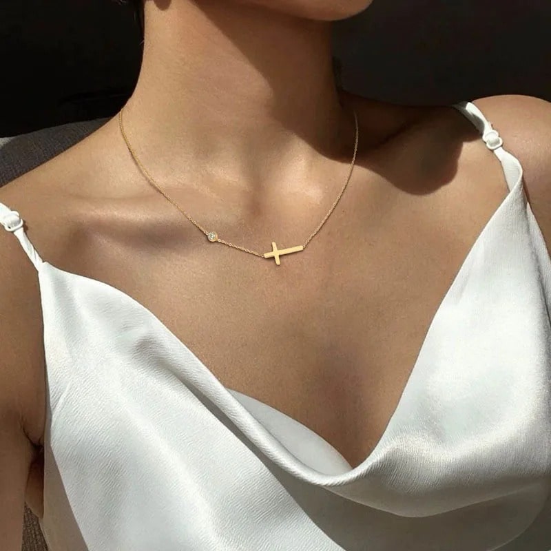 Serenity Crystal Cross Necklace