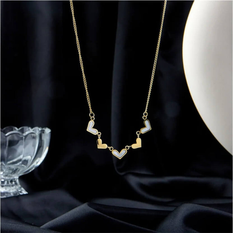 LANESRA HEART CHARMS NECKLACE FOR WOMEN