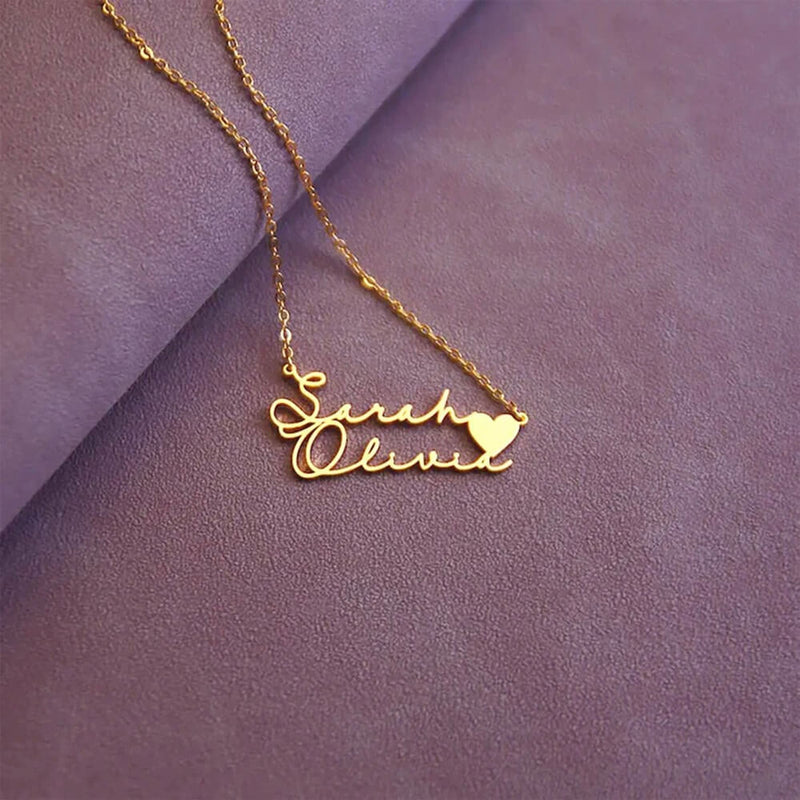 Custom Heart Name Necklace – Personalized Gift for Couples & Loved Ones