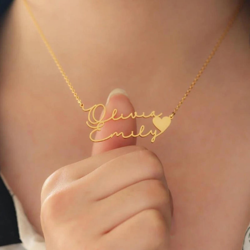 Custom Heart Name Necklace – Personalized Gift for Couples & Loved Ones