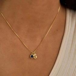 PERSONALISED KAIA BIRTHSTONE INITIAL NECKLACE FOR WOMEN