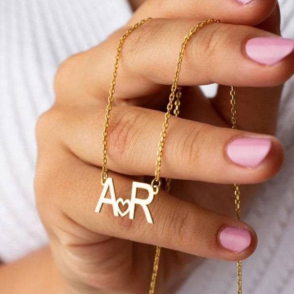 Amara Heart Initial Necklace