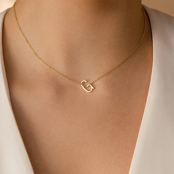 Ava Side Initial Necklace