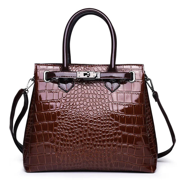 Luxury Crocodile Skin Pattern Leather Bag