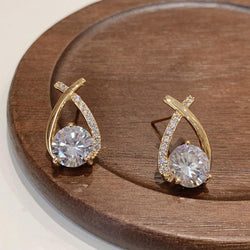 Shining Cross Styled Diamond Cut Earring