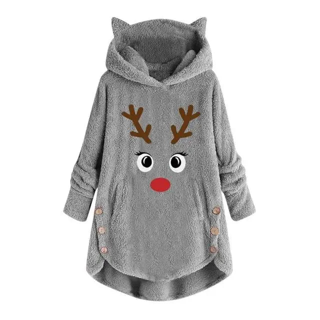 Reindeer Hoodie With Cat Ears