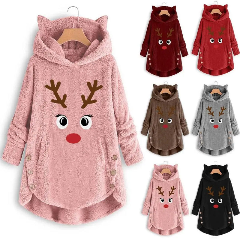 Reindeer Hoodie With Cat Ears