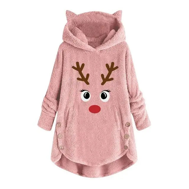 Reindeer Hoodie With Cat Ears