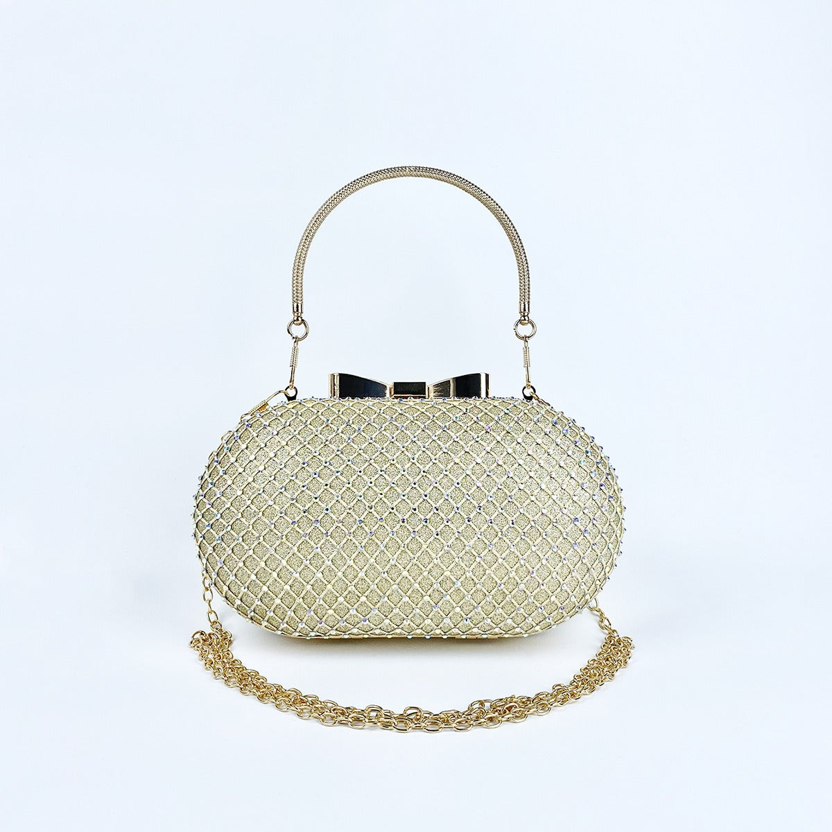 Aurora Glam Bow Clutch-Gold Elegance Edition