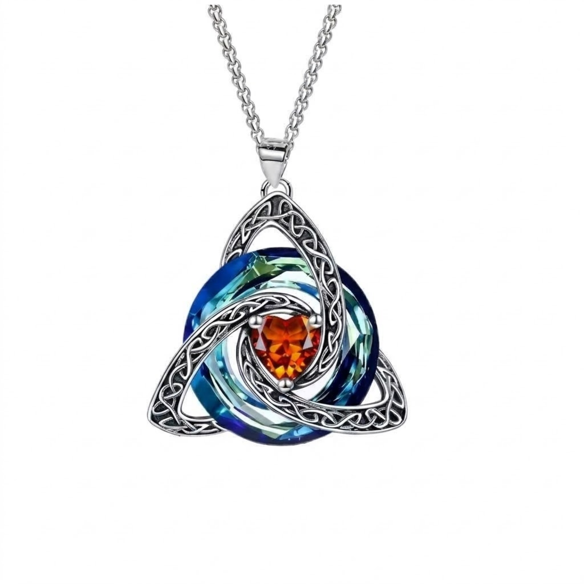Hannah Trinity Knot Birthstone Pendant Necklace