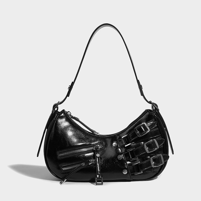 LunaEdge Buckle Crescent Hobo Bag