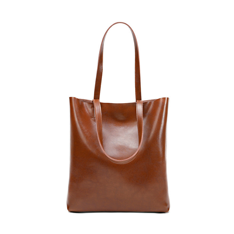 Sac cabas structuré en cuir