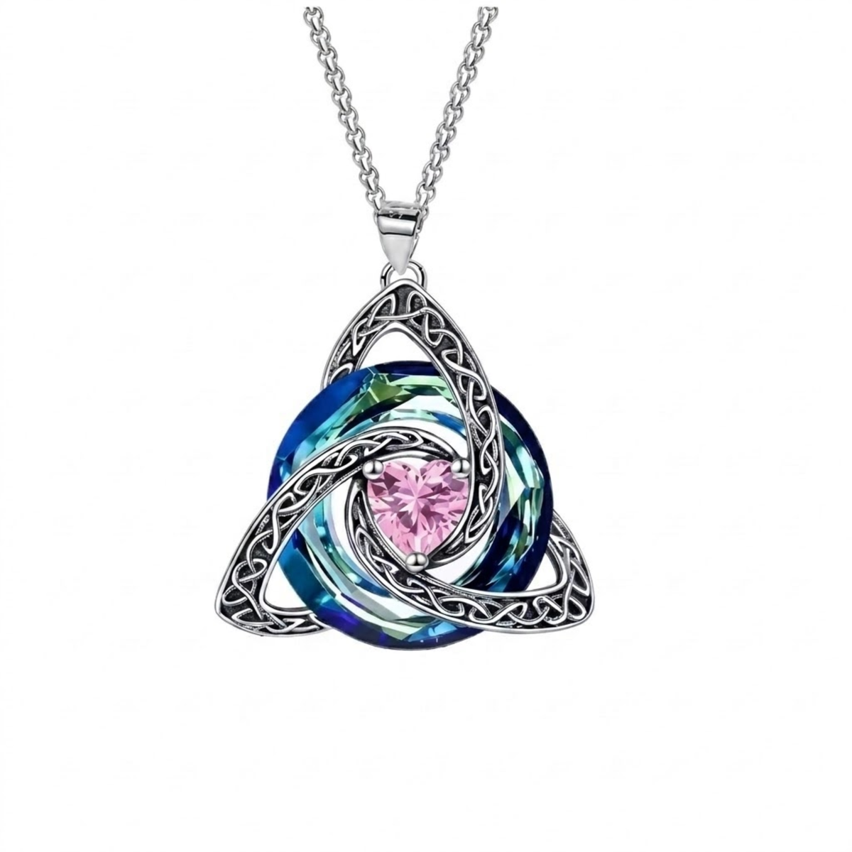 Hannah Trinity Knot Birthstone Pendant Necklace