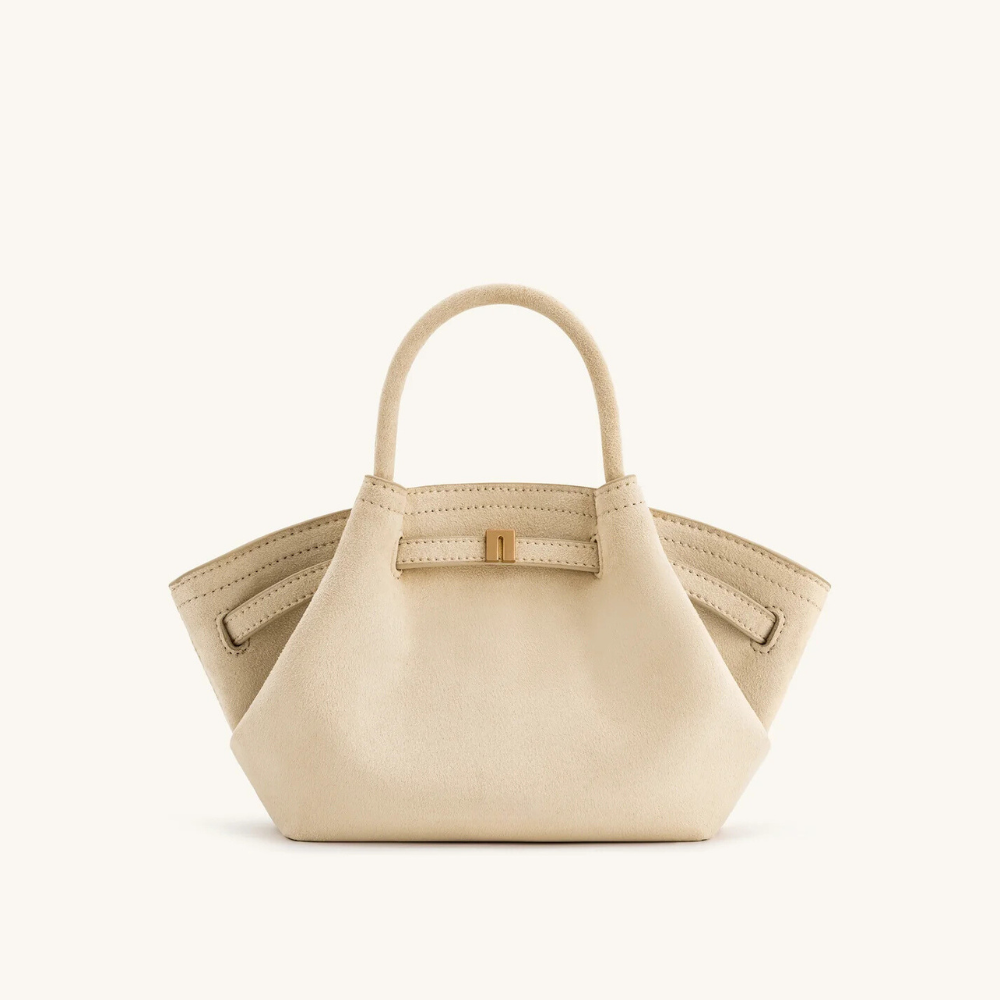 Borsa Tote Mini in Finto Camoscio Henna