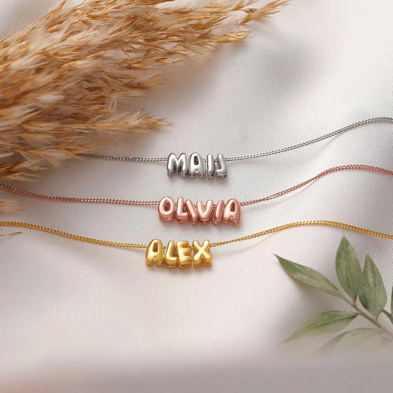 Personalised Olivia Bubble Name Necklace